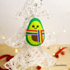 LGBT Ornament Avocado gay pride christmas decor, lesbian Gift for Him. gay Couple christmas Gifts, wedding lgbt gifts, image 7