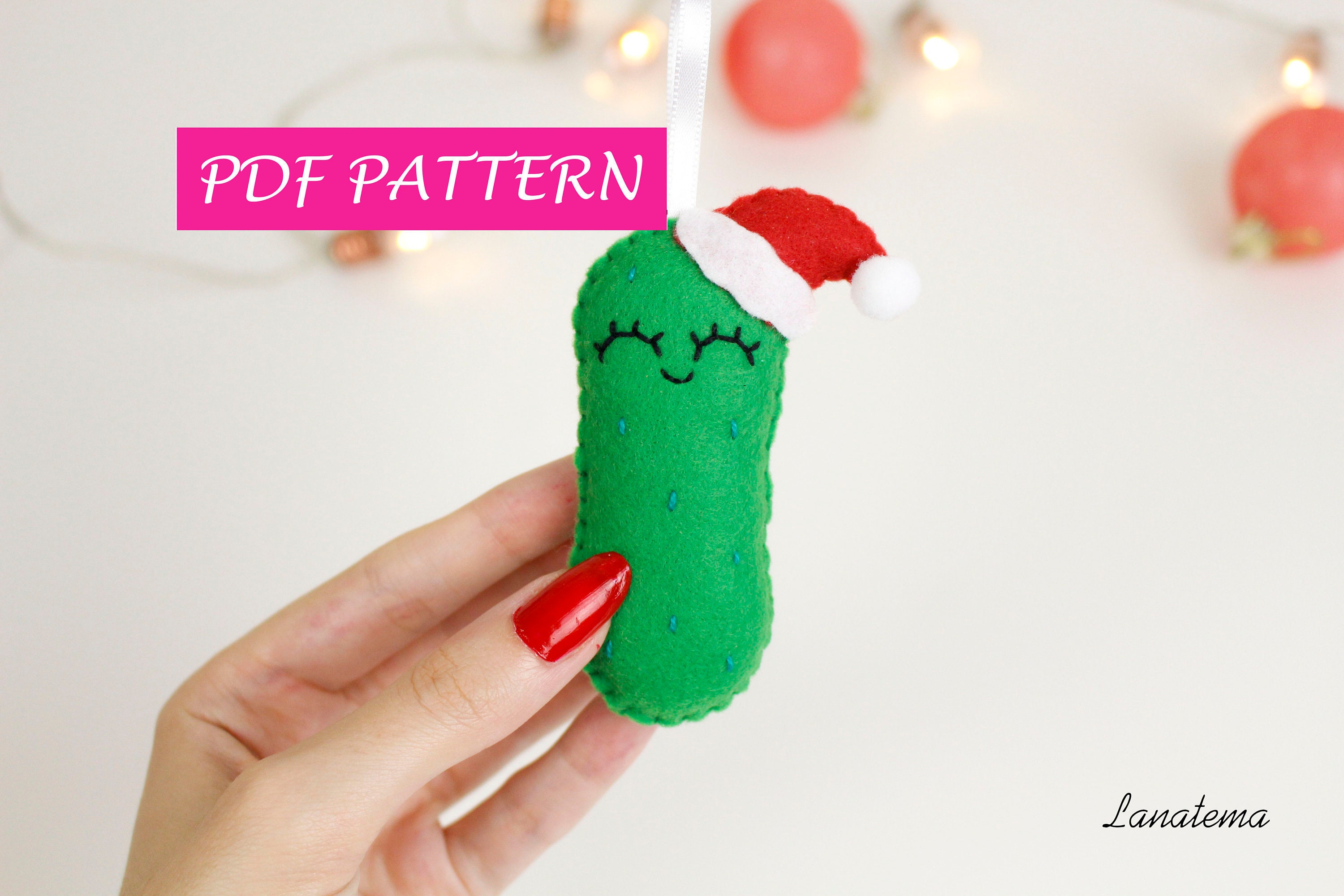 Pickle ornament dill pickle Felt pickles Pattern cucumber Etsy