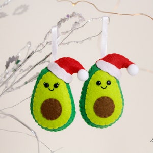 Couples ornament Avocado. Christmas Couples gift. Avocado ornament. best friend gift. girlfriend gift for him funny gift mr and mrs ornament image 2