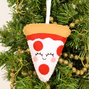 Pizza Felt Ornament. Felt Food. Funny Christmas Ornament. Felt Gift. Pizza Lover. Best Friend Gift. Handmade Felt Christmas Decorations image 3