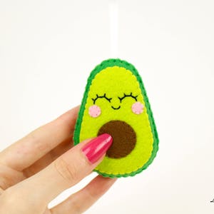 Avocado ornament vegan gift avocado keychain christmas tree decoration, sushi lover, funny gift christmas kawaii avocado gift for vegetarian image 2