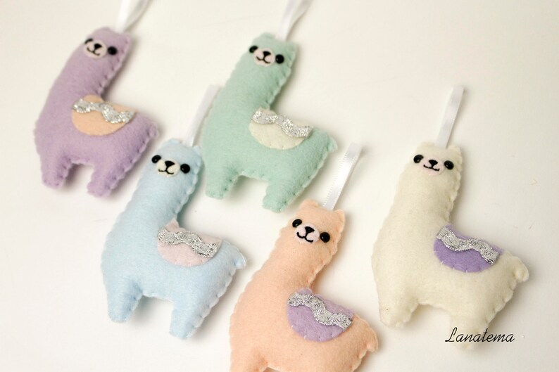 LLama ornament felt, Llama gifts, drama llama Christmas ornament alpaca, llama decor, Christmas decoration llama decor funny animal ornament image 6