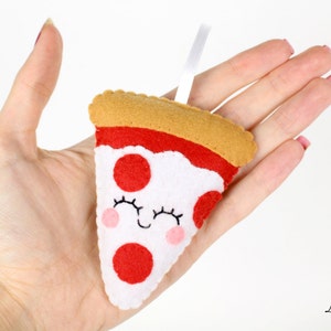 Pizza Felt Ornament. Felt Food. Funny Christmas Ornament. Felt Gift. Pizza Lover. Best Friend Gift. Handmade Felt Christmas Decorations image 1