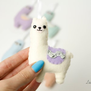 LLama ornament felt, Llama gifts, drama llama Christmas ornament alpaca, llama decor, Christmas decoration llama decor funny animal ornament image 1