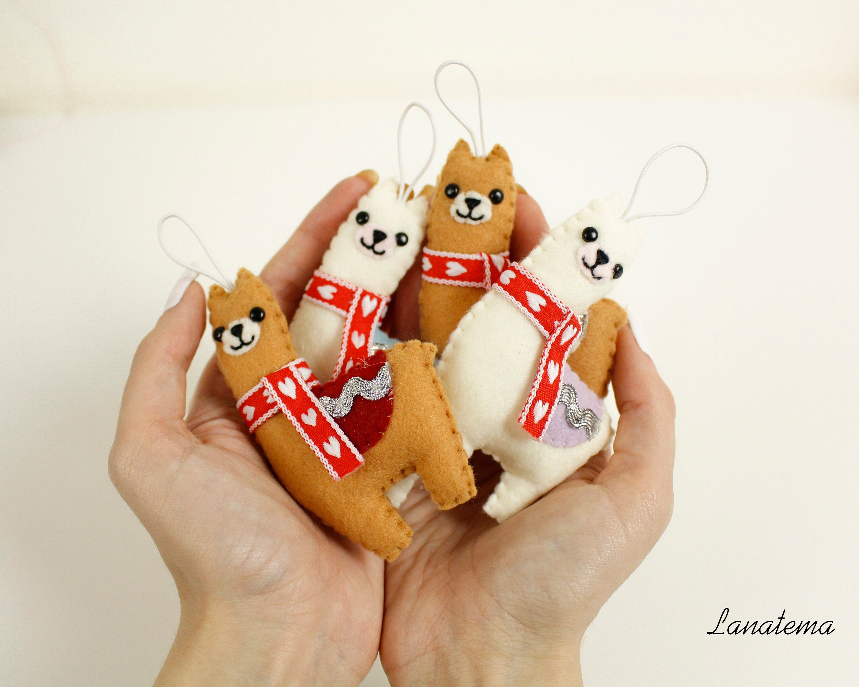 Lame d'ornement de Noël, Lame Décorée Pour Le Sapin, Cadeau d'alpaga Elle, avec Foulard, Original Am