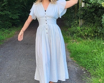 【BAON】Dakono Collar Pocket Button Long One Piece Solid Button Pocket Shirt Collar Belted Maxi Dress – BloomChic