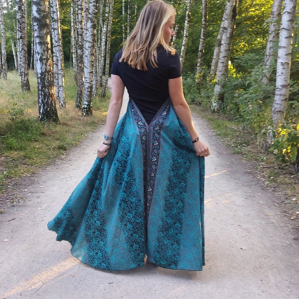 Boho Maxi Seidengöttin Kleid Strand Vertuschen, fließende elegante offene Rückenhalfter Hochzeitsgast Look, lange volle Länge, locker sitzende Einheitsgröße