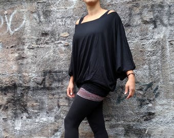 Oversize-Fledermausärmel drapieren Bluse, Fledermausärmel, bequemes Top, Einheitsgröße, schulterfrei, dehnbar, jeden Tag leicht zu tragen cool EU 36 - 46