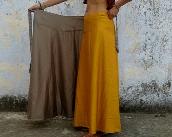 cotton wrap maxi skirt