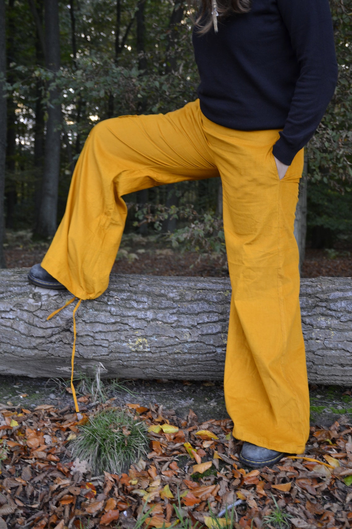 yellow cord pants