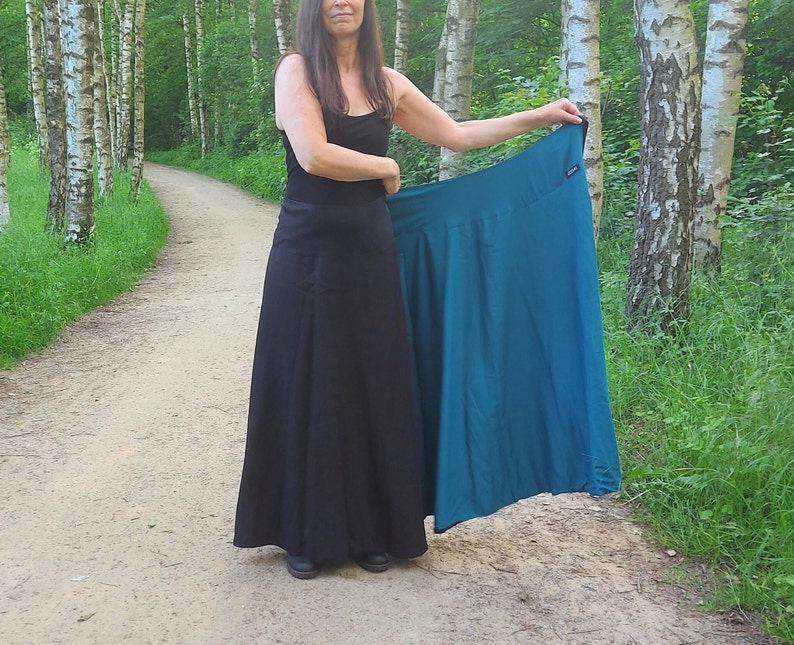 Wrap Skirt Casual Full Length Comfortable Long Reversible Wide Waistband, One Size Elegant Ladies Modest Plus Size, Stylish Women Festival image 6