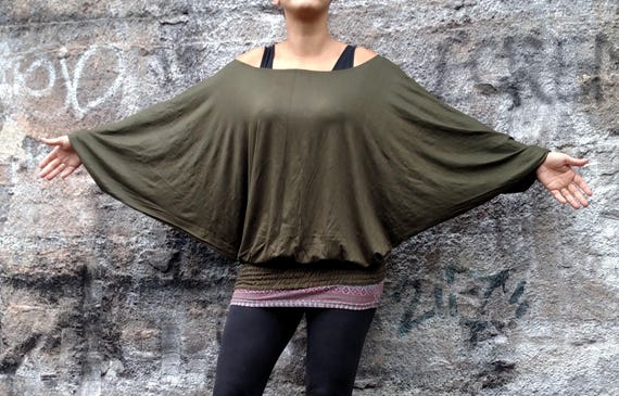 green batwing top