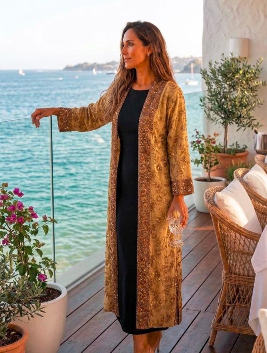 Handmade Sequin Beaded Silk Kimono Duster, Silk Saree, Sequin Beaded ...