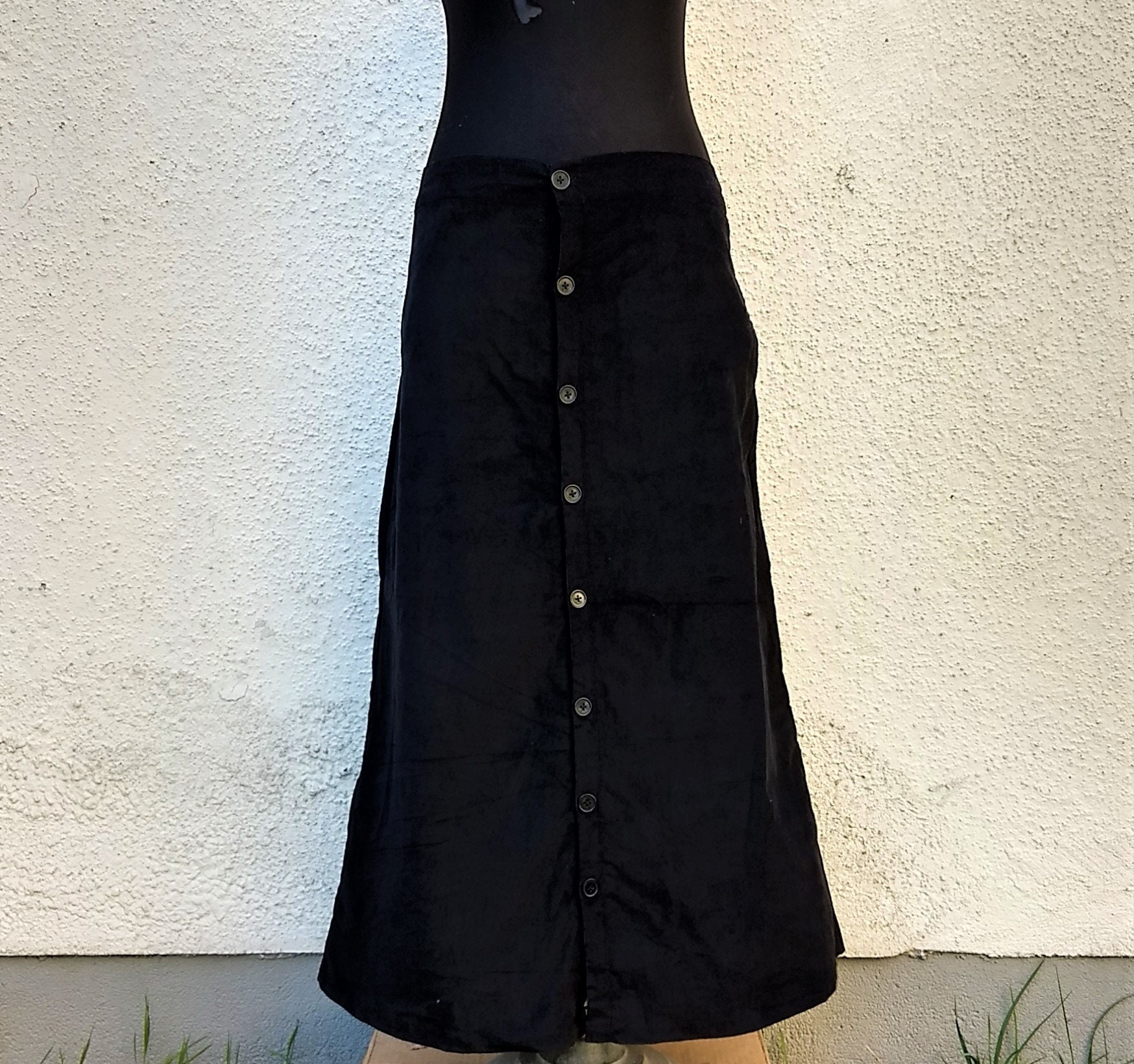 Corduroy Long SkirtBlack Cord Skirt Boho Pocket Skirt Cord | Etsy