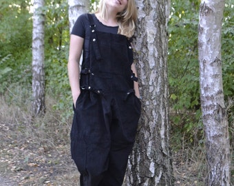 Cord Overalls Übergroße Damen w / Verstellbare Schnallenriemen und Taschen, Plus Size Lose Baggy Herbst Dicker Cord Lässiger Overall Latzhose