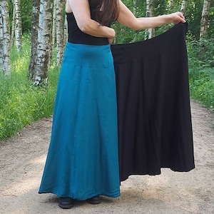 Wrap Skirt Casual Full Length Comfortable Long Reversible Wide Waistband, One Size Elegant Ladies Modest Plus Size, Stylish Women Festival image 1