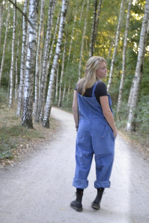 Damen Cord Overall Retro - Baggy Latzhose Mit Taschen, Verstellbaren Trägern