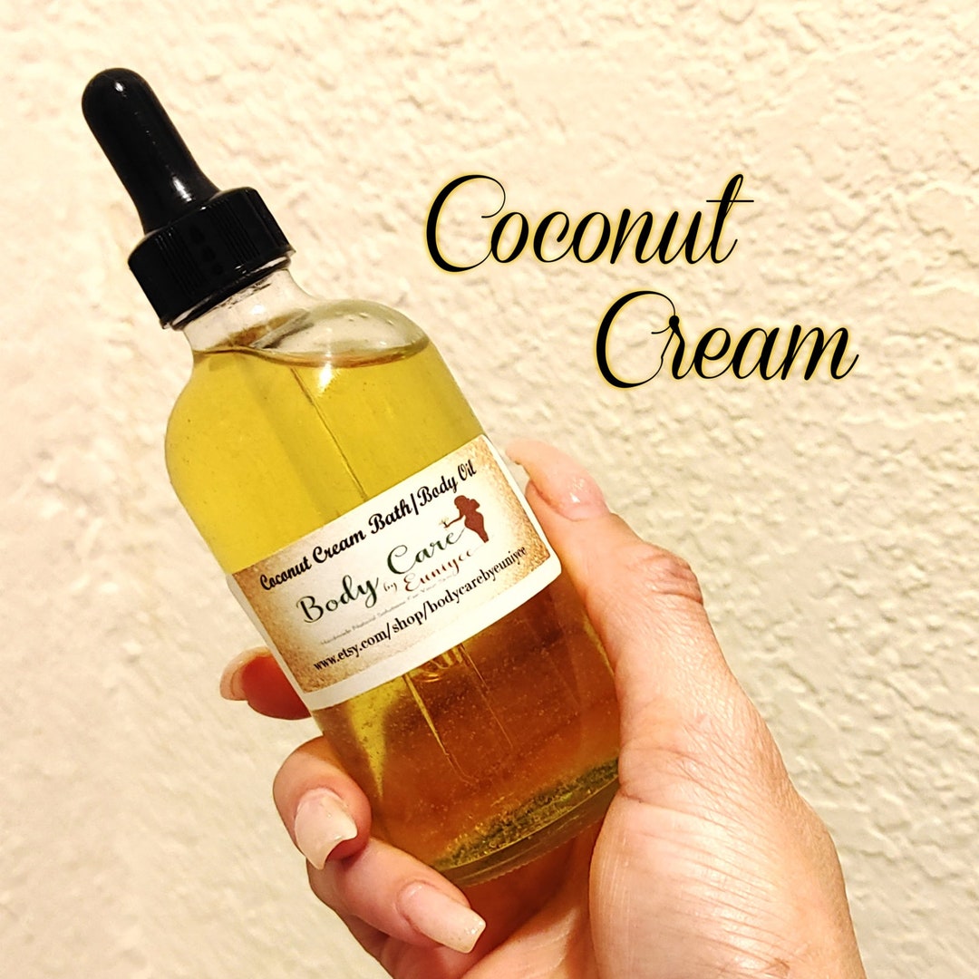 Coconut Cream Body Oil Natural Body Oil Coconut Body Oil Etsy