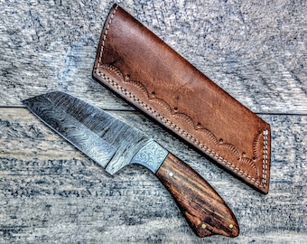 HTB-20 Damascus Knife custom handmade Chef Knife / Oak Wood Handle —  HomeTown Knives