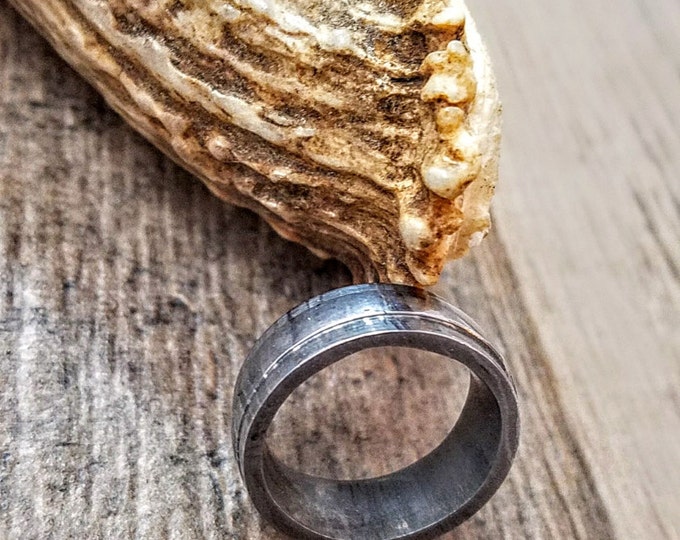 HTRNG 2 - Damascus Ring : Forged & Hand Crafted  - Square Slotted Sides
