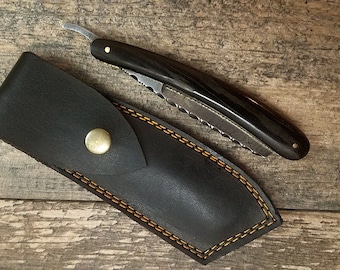 HTS-92 Damascus Straight Razor  / Shave / Handmade / Custom / Forged / Paduk Handle / Hand Filed Spine / Utility
