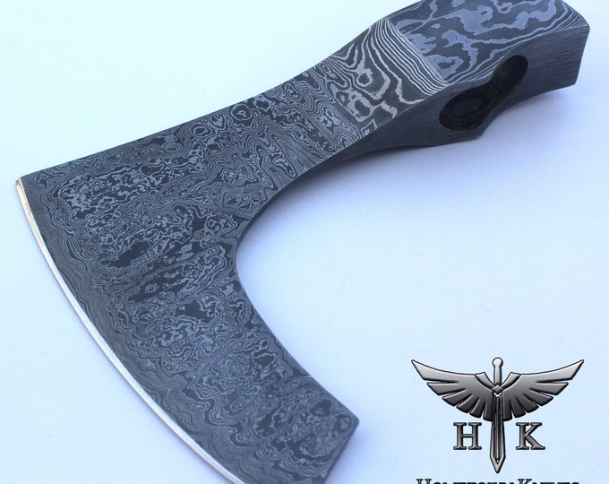 HTK001 Damascus  Knife/ Viking Axe Head / Hunting / Camping / Hand Made / Custom