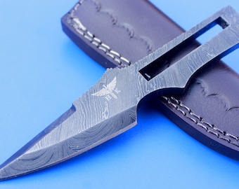 HTK-49  Damascus Knife custom handmade Neck Knife / Great quality