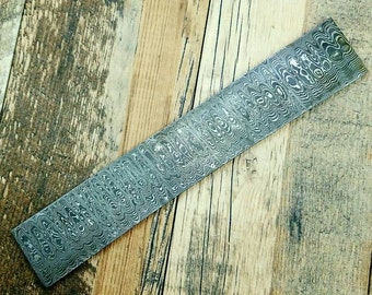 HTN Ladder Damascus Custom Billet / Great quality / Twist Pattern / 2" x .11" x 10"