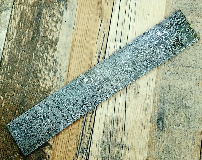 HTN Ladder Damascus Custom Billet / Great quality / Twist Pattern / 2" x .11" x 10"
