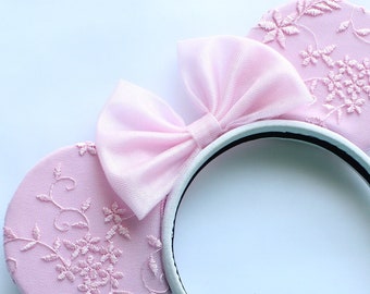 Pink Embroidered Mouse Ears, Pink Mouse Ears, Mouse Ears