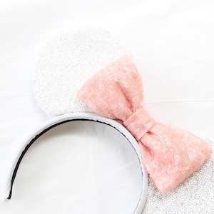 White Sequin Mouse Ears, Sequin Mouse Ears, Mouse Ears