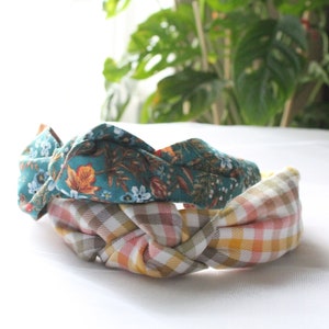 Autumn Top Knot Headband, Top Knot Headband, Fabric Headband, Headband