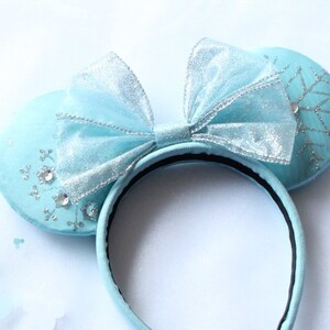 Frozen Inspired Mouse Ears, Elsa Mouse Ears, Frozen Elsa Mouse Ears, Mouse Ears