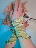 Leaf Gauntlets: Short Embroidered Arm Warmers for LARP, Ren Faire