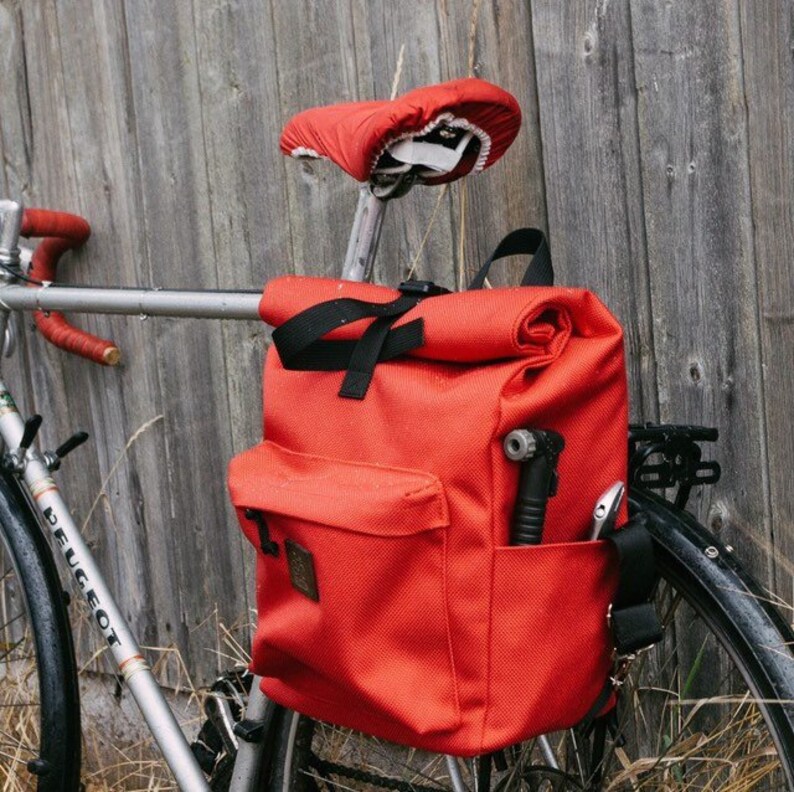 Roll top pannier backpack waterproof bicycle pannier Etsy