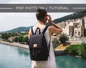 Minimalist backpack pdf pattern with sewing tutorial