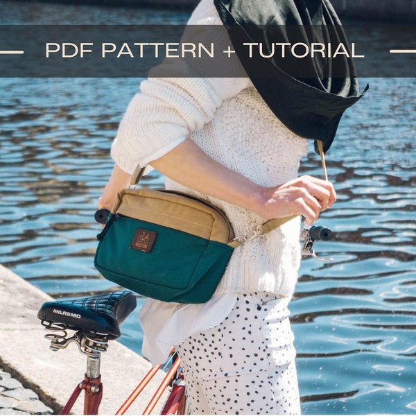 Shoulder bag pdf pattern with tutorial, crossbody bag