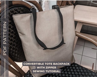 Convertible tote backpack pdf pattern tutorial