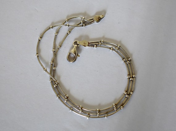 Minimalist 80's Italy beaded sterling snake chain… - image 8
