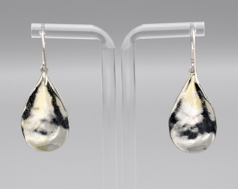 80's hammered sterling hippie teardrop dangles, textured 925 silver psychedelic boho earrings image 5