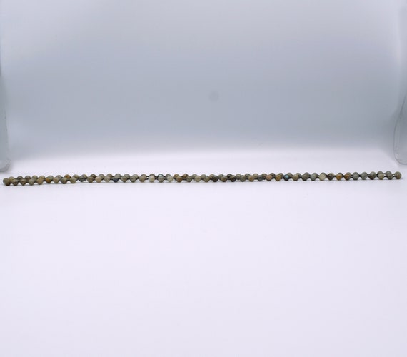 Long 80's labradorite bead boho necklace, double … - image 4
