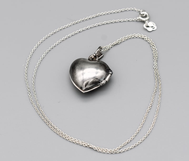 90's CW 925 silver diamond heart locket, open work sterling designer bling sweetheart necklace image 5