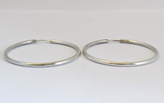 Classic 70's sterling two inch hippie boho hoops,… - image 4