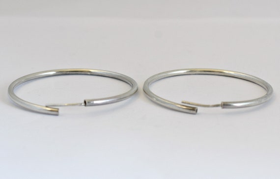 Classic 70's sterling two inch hippie boho hoops,… - image 2