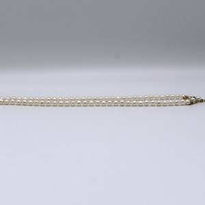 Classic 60's pearls diamonds 14k floral bib, elegant yellow gold & gemstones 17 Y necklace image 9