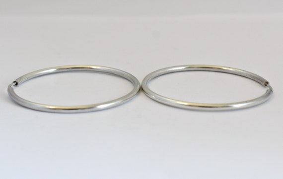Classic 70's sterling two inch hippie boho hoops,… - image 10