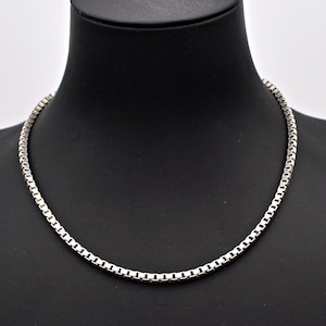 Vintage 80s Mens Silver Necklace - Etsy