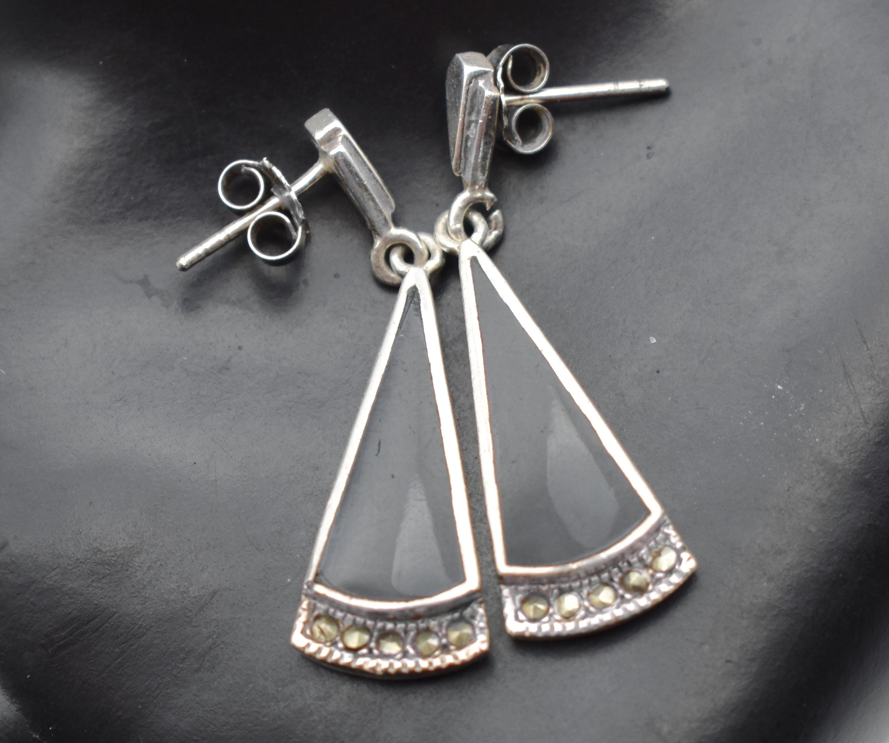 Art deco earrings - mother-of-pearl - Arès design