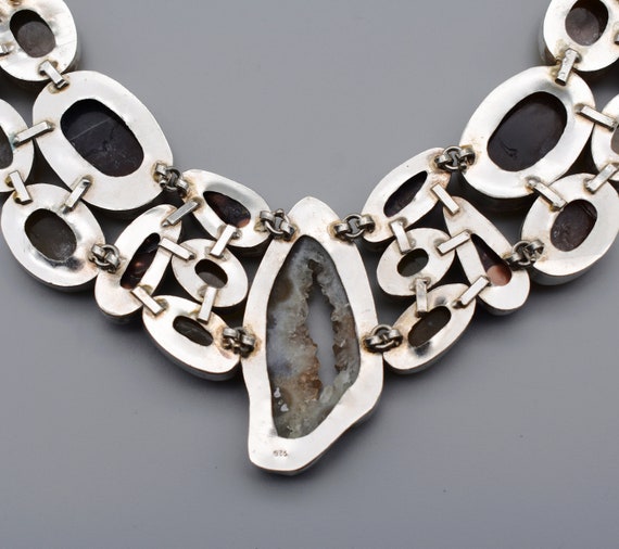 Vintage statement necklace, 925 sterling silver d… - image 7