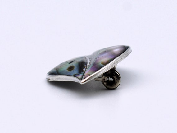 40's pre-Eagle Taxco sterling abalone leaf brooch… - image 4